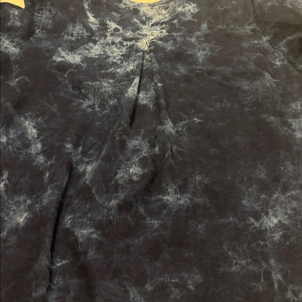 PureJill blue tie dye 100% organic cotton tunic top SZ L oversized casual boho - Picture 12 of 12